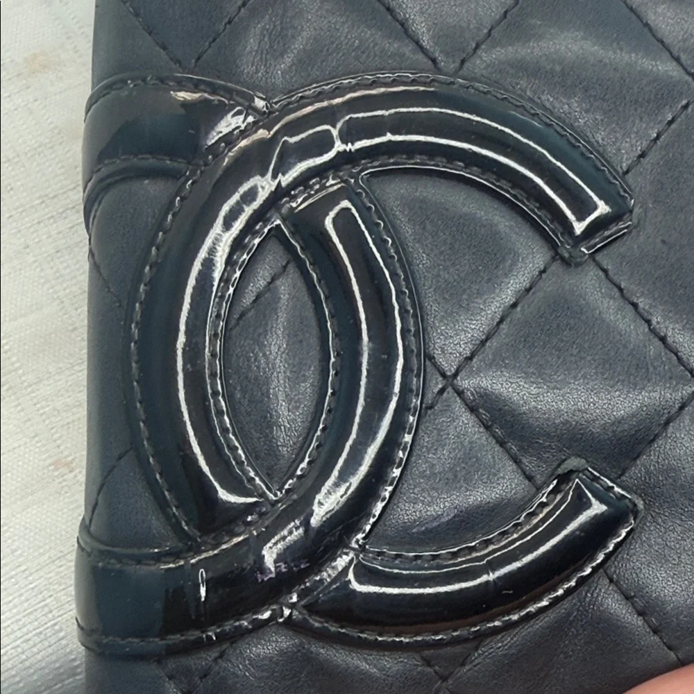 Chanel long Wallet Black Leather Chanel Quilted Cambon Yen Long Wallet Black.